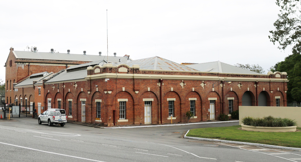 The 1892 pumping station with its attractive brick facade and setting: During World War II the building had its windows bricked-in and was protected by gun placements.